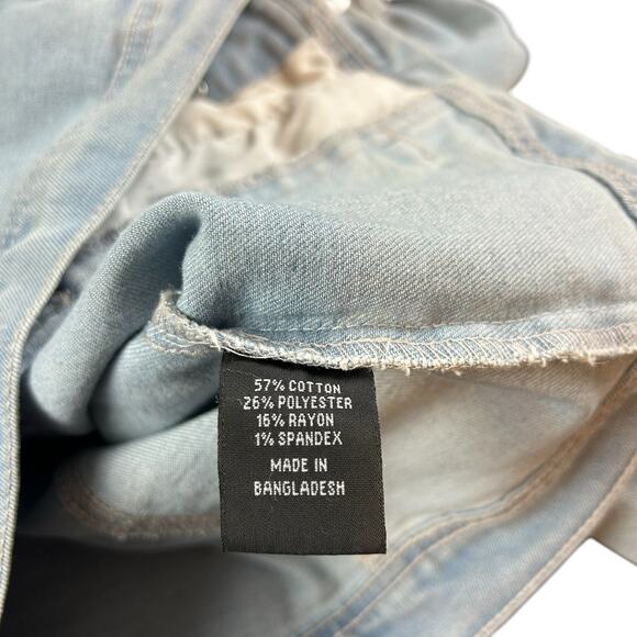 Baccini Jacket Women Petite Sz PS Light Blue Wash Cropped Ruched Shoulders Denim - Picture 9 of 12